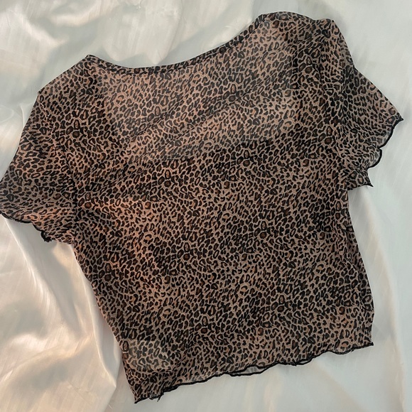 Leopard Print Crop Top - Picture 2 of 2
